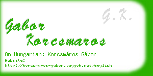 gabor korcsmaros business card