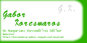 gabor korcsmaros business card